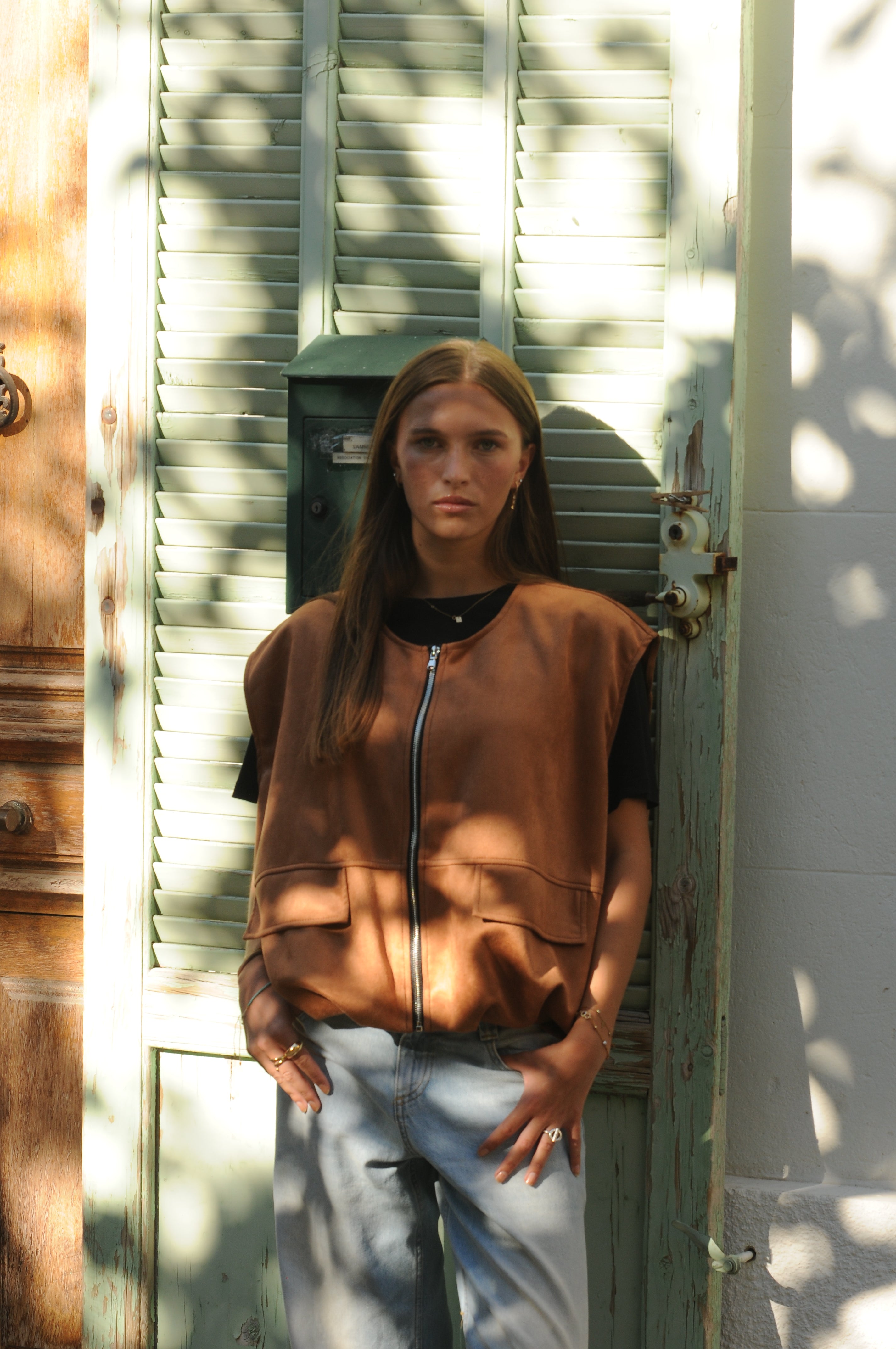 Bomber sans manche Camel