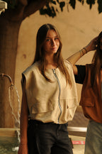 Bomber sans manche Beige