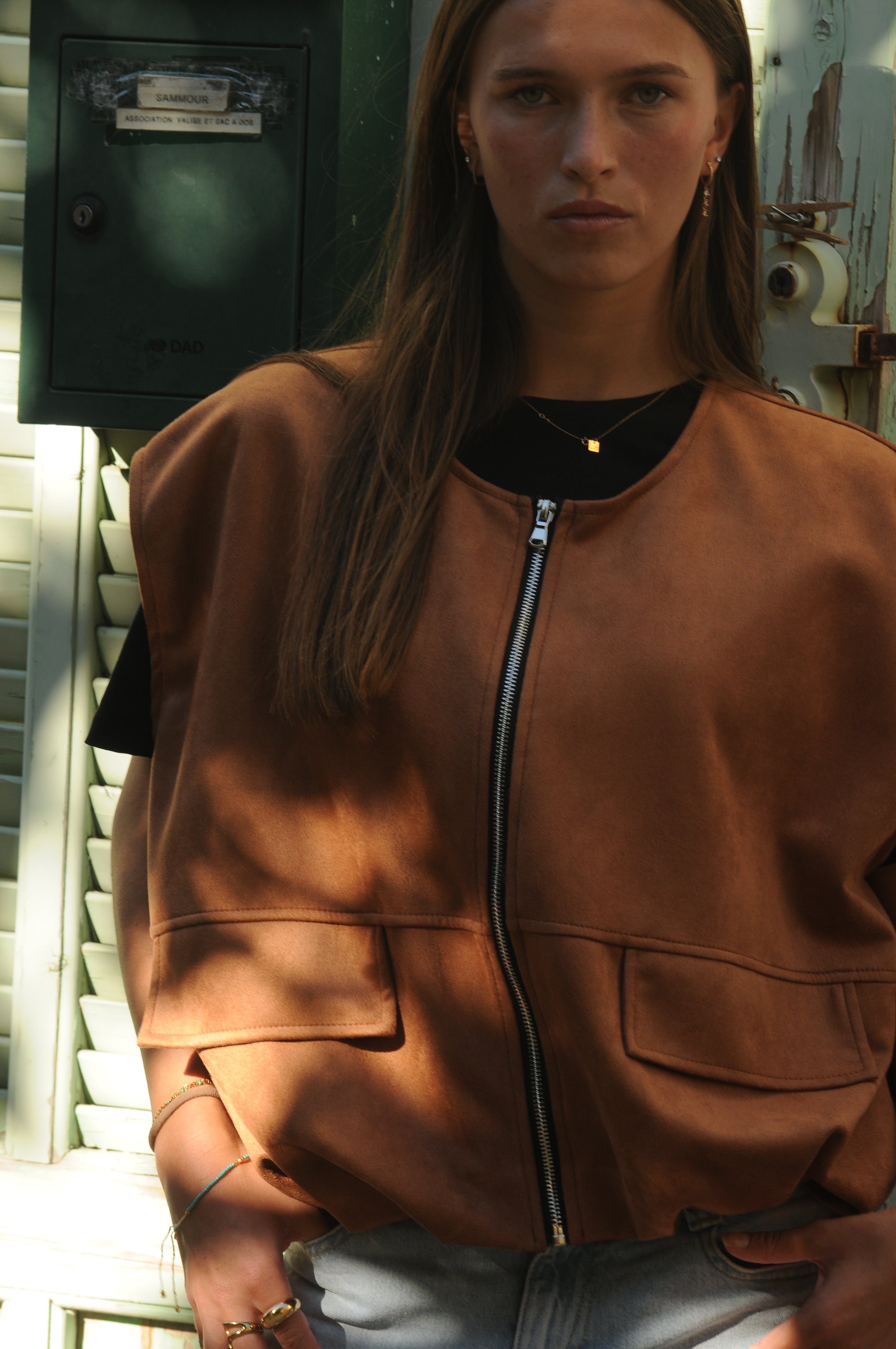 Bomber sans manche Camel